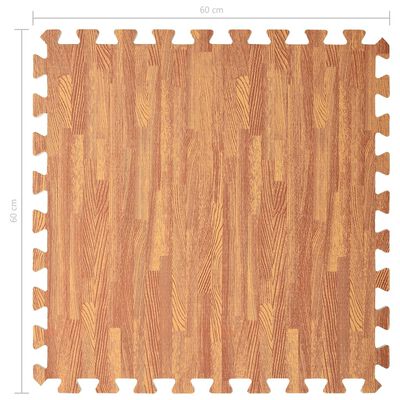 vidaXL Tapetes de chão 24 pcs 8,64 ㎡ espuma de EVA grãos madeira
