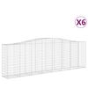 vidaXL Cestos gabi&atilde;o arqueados 6pcs 400x50x120/140cm ferro galvanizado