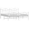 vidaXL Estrutura de cama com cabeceira e p&eacute;s 200x200 cm metal branco