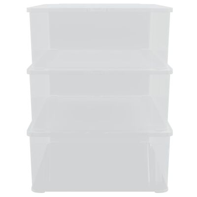 vidaXL Caixas de arrumação empilháveis 3 pcs 25 L plástico