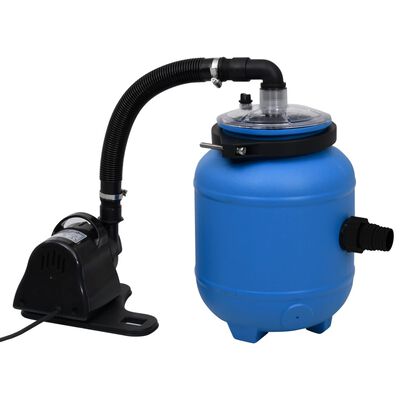 vidaXL Bomba de filtro para piscina 4 m³/h preto e azul