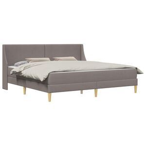 vidaXL Estrutura de cama com colch&atilde;o com cabeceira Poli&eacute;ster