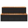 vidaXL Degrau p/ hidromassagem 100x50x50,5 cm PE e ac&aacute;cia maci&ccedil;a preto