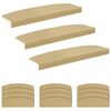vidaXL Tapetes para escadas 15 unid. 56 x 17 x 3 cm Bege Poli&eacute;ster