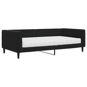 vidaXL Sof&aacute;-cama com colch&atilde;o 100x200 cm veludo preto