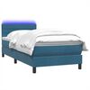 vidaXL Cama box spring c/ colch&atilde;o e LED 100x210 cm veludo azul-escuro