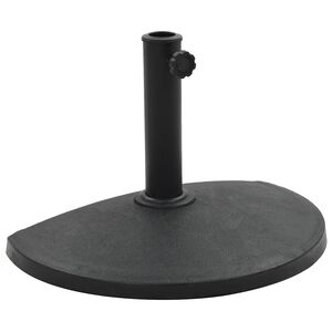 vidaXL Base de guarda-sol semicircular poliresina 9 kg preto