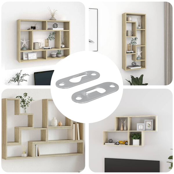 vidaXL Gancho com Buraco Chave 2 pcs Prateado 45 x 16 x 3.5 mm Ferro