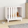 vidaXL Casota para c&atilde;es 70x50x62 cm madeira de pinho maci&ccedil;a branco