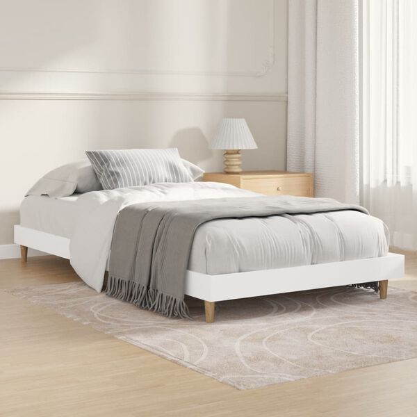 vidaXL Estrutura de cama 90x190 cm derivados de madeira branco