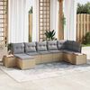 vidaXL Conjunto de Sof&aacute; de Jardim 8 pcs Bege e Cinza Claro Polirattan