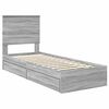 vidaXL Cama com Armazenamento com cabeceira Cinza Sonoma 75 x 190 cm