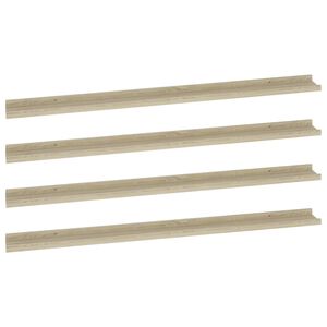 vidaXL Prateleiras de parede 4 pcs 115x9x3 cm carvalho sonoma