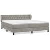 vidaXL Cama com molas/colch&atilde;o 160x200 cm veludo cinzento-claro