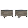 vidaXL Bancos jardim com almofadas 2 unid 55x55x36 cm vime PE cinzento