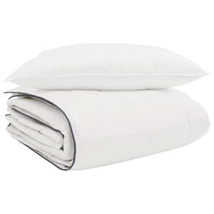 vidaXL Edredom de Inverno com travesseiro 2 unid. Branco Pena de ganso