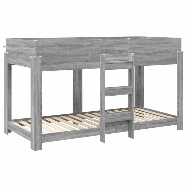 vidaXL Beliche para Crian&ccedil;as com colch&atilde;o Cinza Sonoma 100 x 190 cm