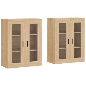 vidaXL M&oacute;veis de parede 2 pcs derivados de madeira carvalho sonoma