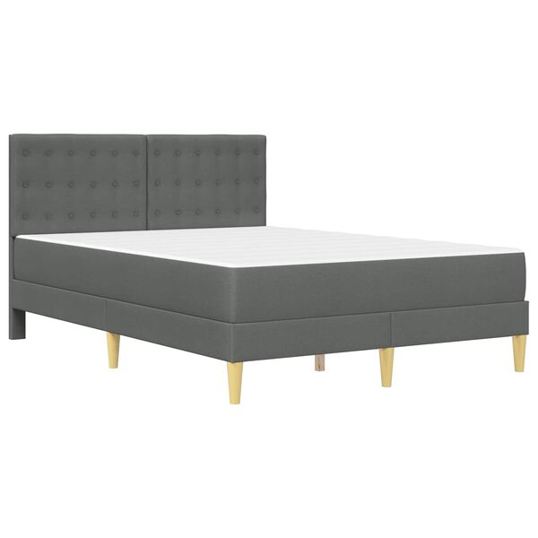 vidaXL Estrutura de cama com colch&atilde;o Cinza Escuro 120 x 190 cm tecido