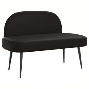 vidaXL Banco estofado com encosto Preto 110 x 60 x 76 cm