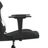 vidaXL Cadeira gaming de massagens tecido preto e branco