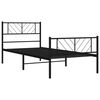 vidaXL Estrutura de cama com cabeceira e p&eacute;s 100x200 cm metal preto