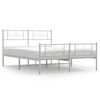 vidaXL Estrutura de cama com cabeceira e p&eacute;s 120x200 cm metal branco