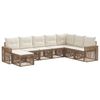 vidaXL Conjunto de Sof&aacute; de Jardim 8 pcs Bege e Branco Creme vime PE