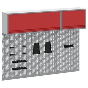 vidaXL Conjunto de Arm&aacute;rios de Ferramentas 5 unid. Vermelho