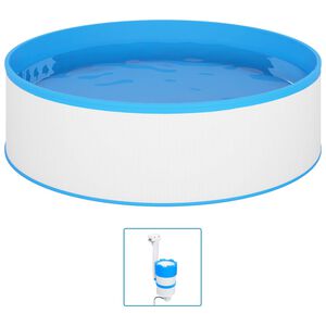vidaXL Piscina Splasher c/ skimmer suspenso e bomba 350x90cm branco
