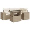 vidaXL 5 pcs conjunto de sof&aacute;s p/ jardim com almofad&otilde;es vime PE bege
