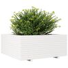 vidaXL Vaso/floreira de jardim 110x110x49,5 cm pinho maci&ccedil;o branco