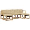 vidaXL Conjunto de Sof&aacute;s para Exterior 6 unid. Branco e Bege