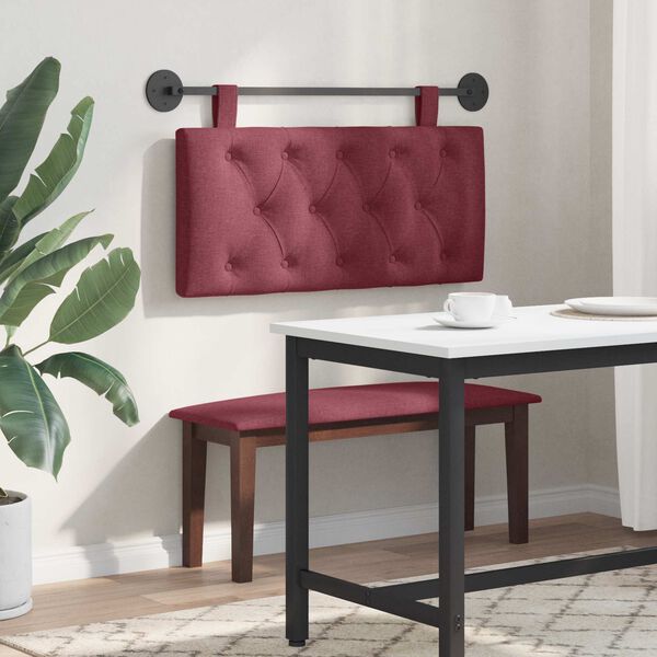 vidaXL Cabeceira Suspensa Vinho Vermelho 100 x 55 x 7 cm tecido
