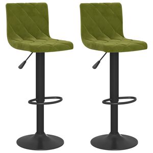 vidaXL Bancos de bar 2 pcs veludo verde-claro