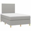vidaXL Cama box spring c/ colch&atilde;o e LED 120x190 cm tecido cinza-claro