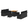 vidaXL Conjunto de Sof&aacute; de Jardim 9 unid. Preto vime PE