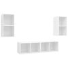 vidaXL Arm&aacute;rios de parede para TV 4 pcs derivados de madeira branco