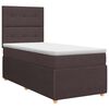 vidaXL Cama box spring com colch&atilde;o Marrom Escuro 90 x 200 cm Tecido