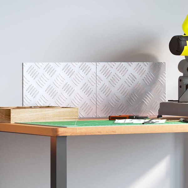 vidaXL Degrau Retangular 2 pcs Prateado 30 x 20 cm Alum&iacute;nio