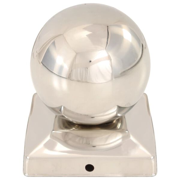 vidaXL Tampas em globo p/ postes veda&ccedil;&atilde;o 6 pcs a&ccedil;o inoxid&aacute;vel 91x91mm