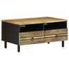 vidaXL Mesa de centro 80x54x40cm madeira mangueira &aacute;spera maci&ccedil;a preto