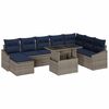 vidaXL Conjunto de Sof&aacute; de Jardim 9 pcs Cinza e Azul Marinho