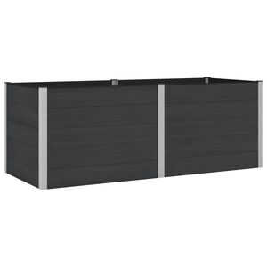 vidaXL Canteiro de jardim elevado Preto 250 x 100 x 91 cm