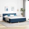 vidaXL Cama Box com colch&atilde;o com cabeceira Azul 180 x 200 cm tecido
