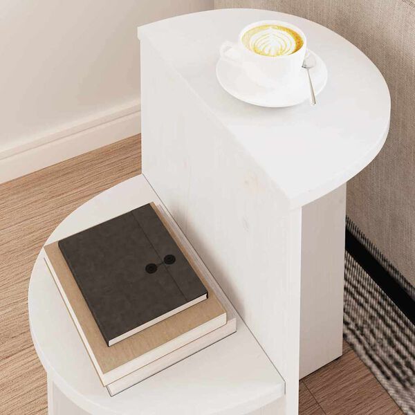 vidaXL Mesa de centro Branco 50 x 40 x 50 cm Madeira de pinho maci&ccedil;a