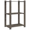 vidaXL Unidade arruma&ccedil;&atilde;o 3 prateleiras 60x38x90 cm pinho maci&ccedil;o cinza