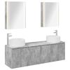 vidaXL Conjunto de Arm&aacute;rios para Banheiro 5 pcs Cinzento Cimento