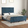 vidaXL Estrutura de cama sem colch&atilde;o 140x200 cm veludo azul-escuro