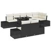 vidaXL Conjunto de Sof&aacute; de Jardim com almofada 9 pcs Preto e creme
